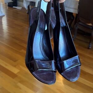 Chic Dark Brown Slingback Heels Louis Vuitton